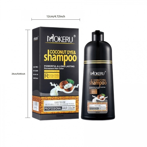 Coconut oil black shampoo anti hair loss solid color hair dye cover white hair