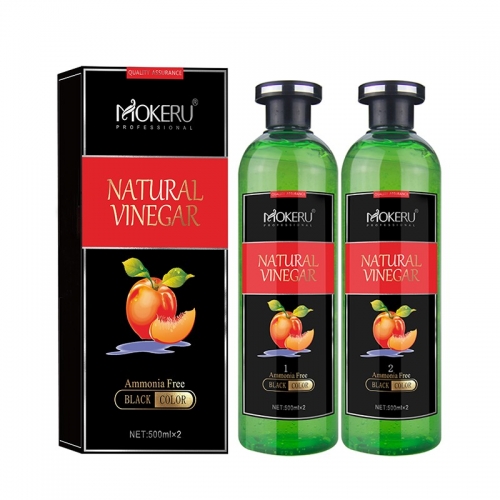 Mokeru 500ml*500ml Fruit Vinegar Gel Hair Color Natural Black Color Dye for Hair Natural Ammonia Free Color Dye