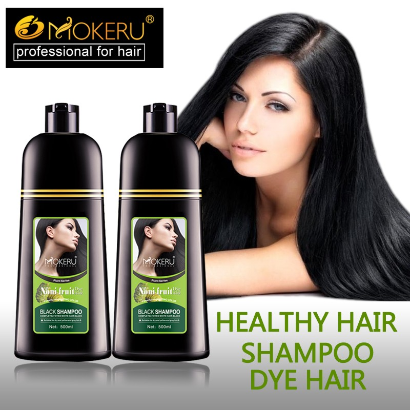 mokeru noni black hair dye shampoo