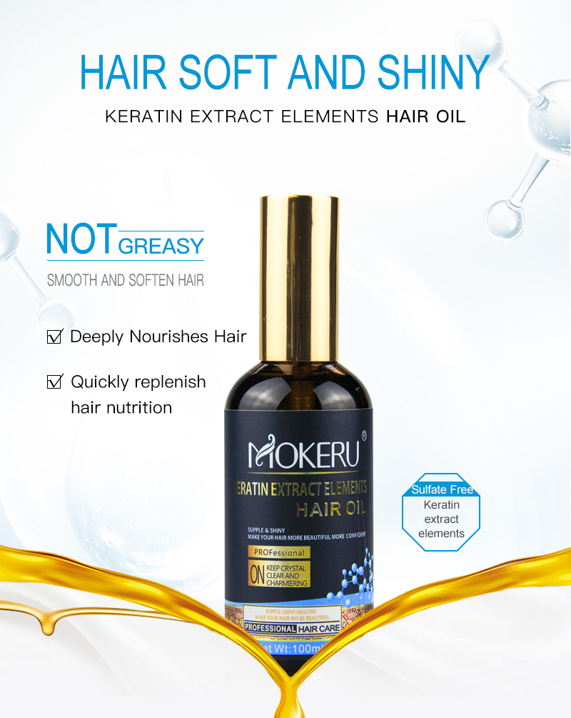 keratin extract elements hair oil