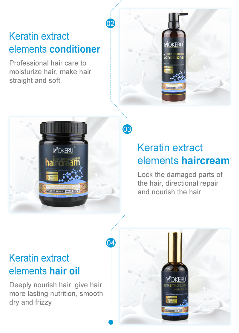 keratin extract elements hair oil